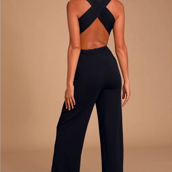 Thinking Out Loud Black Backless Jumpsuit. NWOT. - Picture 2 of 5